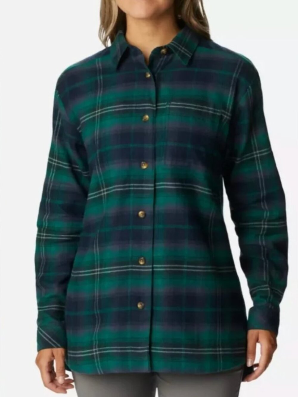 Womens Columbia Holly Hideaway Cotton Flannel Shirt